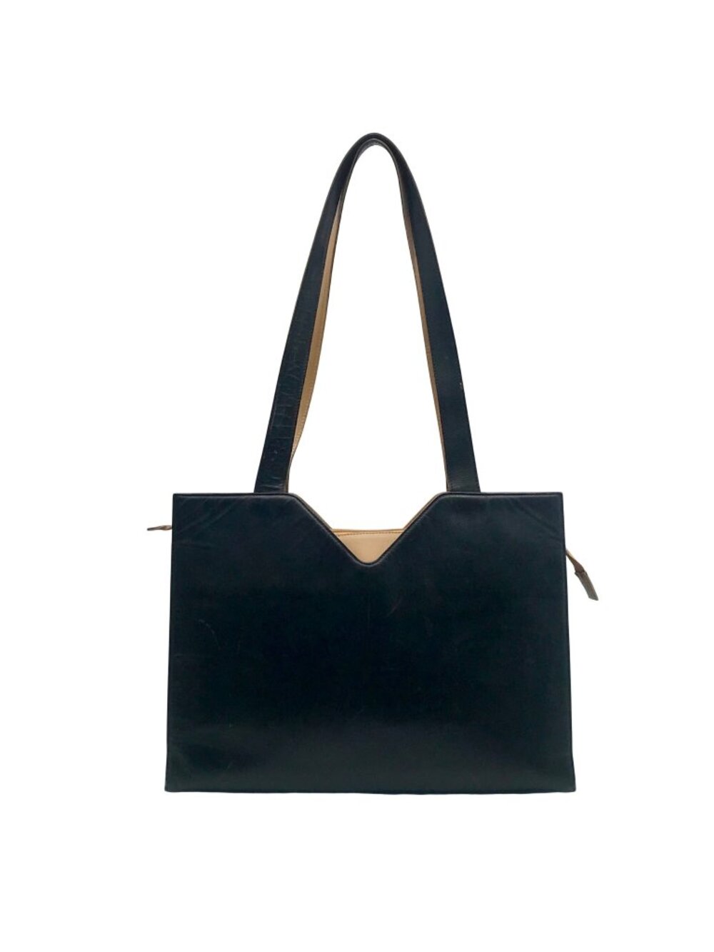 Franklin Covey Black Faux Leather Large Satchel Bag